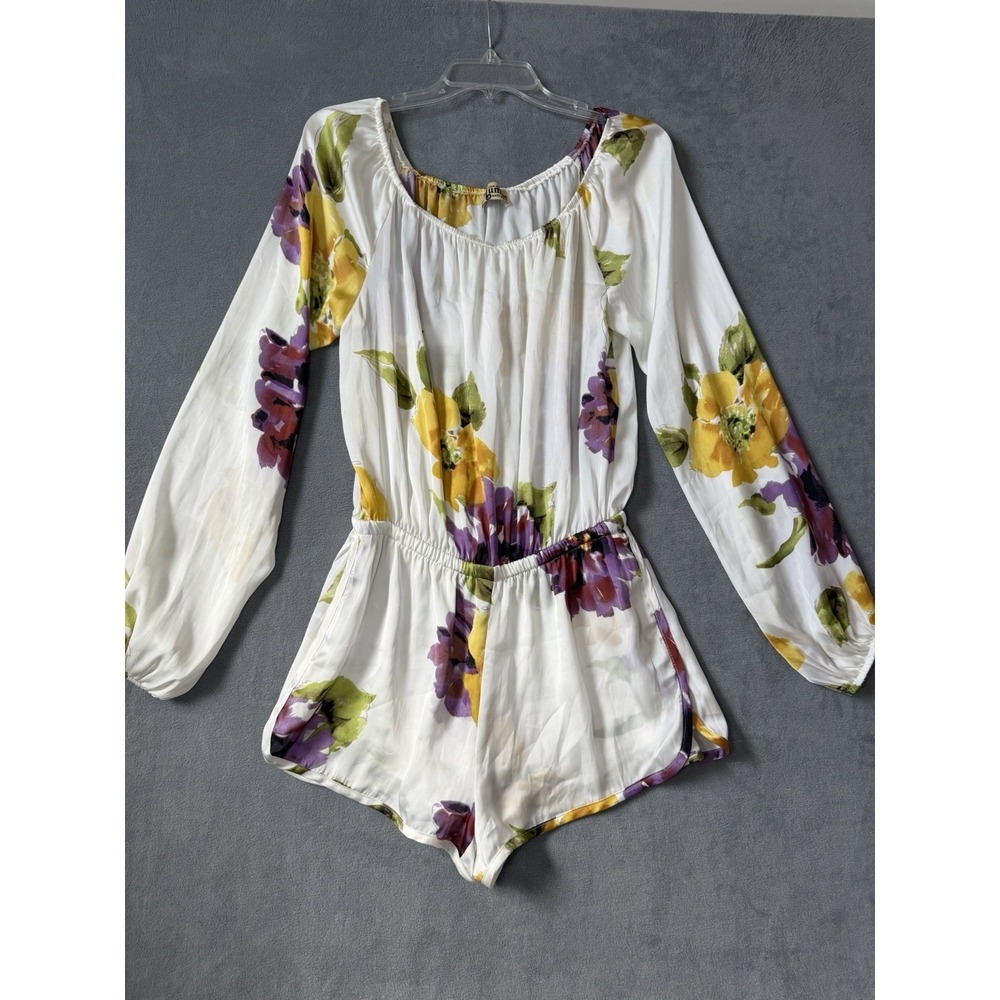 Show Me Your Mumu Rane Floral Off Shoulder Romper Medium Resortwear Vacation